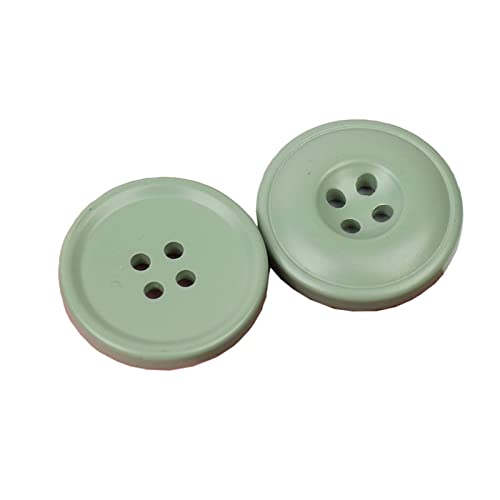 WUUKEPSG Harzknöpfe Mit 4 Löchern, Nähzubehör, 15–30 Mm, 6 Stück Für Kleidung, Dekorative Knöpfe, Handgefertigt, Diy/Green/25Mm von WUUKEPSG