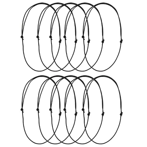 10 Stück schwarze Lederschnüre verstellbare Knoten Schiebeknoten Halskette Seil Schmuckherstellung Zubehör Halskette Schnüre für DIY Schiebeknoten Halskette Seil von WUURAA