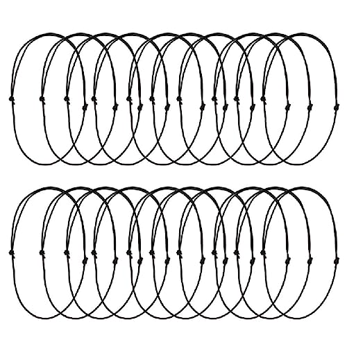 10 Stück schwarze Lederschnüre verstellbare Knoten Schiebeknoten Halskette Seil Schmuckherstellung Zubehör Halskette Schnüre für DIY Schiebeknoten Halskette Seil von WUURAA