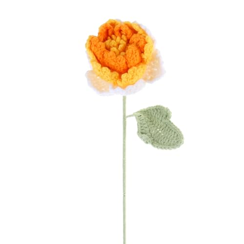 WUURAA Häkelblume Handgestrickte Blume Handgewebte Rose Für Valentinstag Muttertag Hochzeit Dekoration Gestrickte Blume von WUURAA