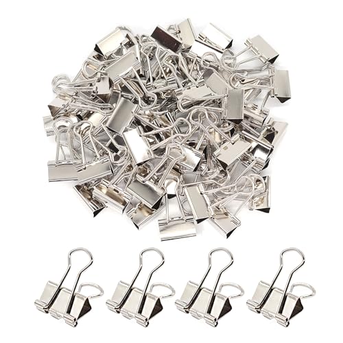 Silberne Binder-Clips, kleine Binder-Clips, 60 Stück, 1,9 cm, kleine Clips, Büroklammern, Mini-Binder-Clips, kleine Büroklammern, Mini-Binder-Clips von WUYIPPD