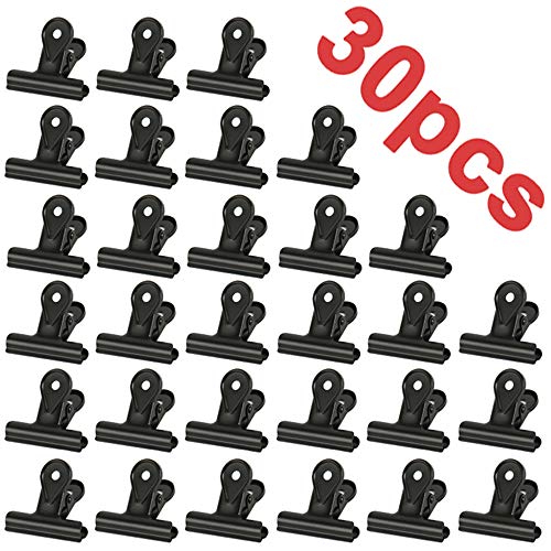 30PCS Kleine Bulldogge Büroklammern,Multi-function clip for klammern für fotos, office and kitchen (Schwarz，22mm) von WUZILIN