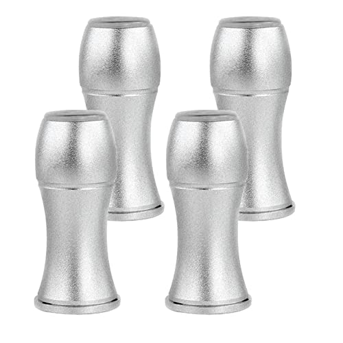 WWERTYY 4er-Pack Möbelbeine aus Aluminiumlegierung, höhenverstellbar, 0 – 10 mm, ideal für Schränke, Kleiderschränke, Schubladen, Nachttische, trägt bis zu 400 kg, Silber, 80 mm Größe von WWERTYY