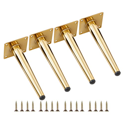 WWERTYY 4er-Set Möbelbeine aus Metall, konische Stütze, TV-Schrankfüße, DIY-Ersatzteile für Sofa, Tisch, Couch, Schrank, Sessel, Ottomane, 45 cm, Gold-Finish von WWERTYY