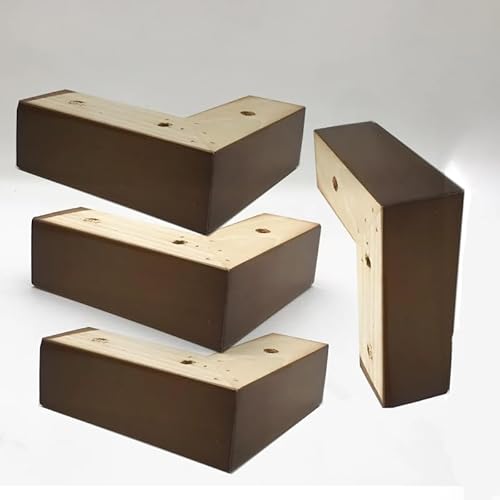 WWERTYY Möbelbeine aus Holz, 4er-Set, 5 cm hoch, L-förmige Couchfüße für Sofa, Bett, Erhöhung, Kommode, Ersatztischbeine und Kommodenbeine von WWERTYY