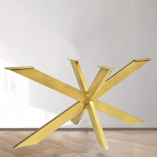 WWERTYY Tischbeine im Spinnen-Stil, DIY-Metallrahmen für Esstische, leicht zu montierende Möbelbeine, pulverbeschichtete Stahlbeine, Gold-Finish, 85 x 80 x 72 cm von WWERTYY