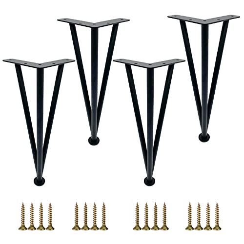 WWERTYY Verstellbare Möbelbeine aus Metall, 4er-Pack, rutschfest, verschleißfest, Füße für Schreibtische, Sofas, Schränke, Couchtische, Schwarz, 23 cm von WWERTYY