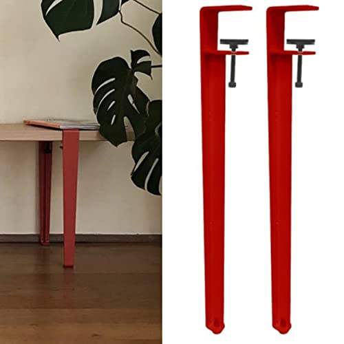 WWERTYY Verstellbare Tischbeine aus Eisen in F-Form, ohne Stanzdesign, 2 Stück, abnehmbare DIY-Möbelbeine aus Metall für Couchtisch, Bank, Möbelkonsole, 71 cm, Rot. von WWERTYY