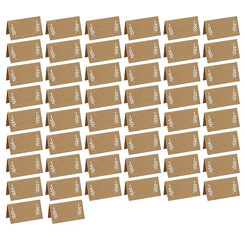 Set mit 50 eleganten Tischkarten aus Papier mit schönen Blättern, Tischkarten für Hochzeiten und Partys von WWHJR