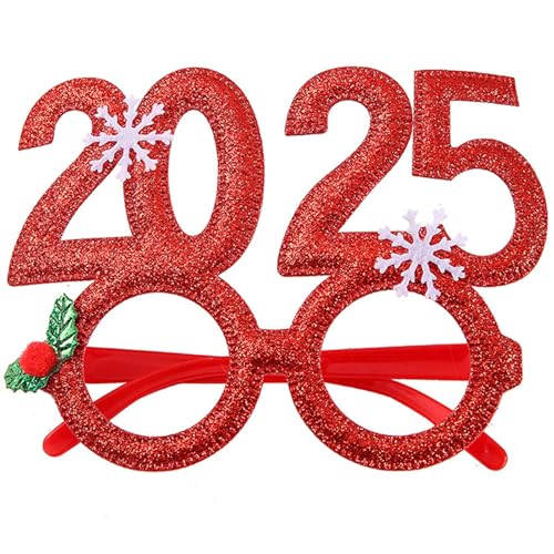 WWHJR 2025 Stirnband Brille Foto Requisiten Cartoon Brille Party Papier 2025 für Neujahrsbühne von WWHJR