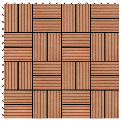 WWWASASA Baustoffe-22 Stück Terrassenfliesen 30x30 cm 2 qm WPC Teak Farbe-Hardware von WWWASASA