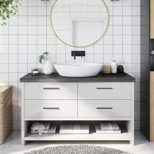 WWWASASA Hardware Baustoffe Arbeitsplatten-Badezimmer Arbeitsplatte Dunkelgrau 100 x 40 cm Imprägniertes Massivholz von WWWASASA