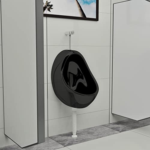 WWWASASA Sanitär-Wand-Urinal mit Spülventil Keramik Schwarz-Hardware von WWWASASA