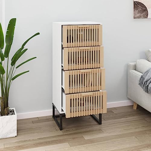 WWWASASA Schränke & Aufbewahrung-Highboard Weiß 40x30x95 cm Holzwerkstoff-Möbel von WWWASASA