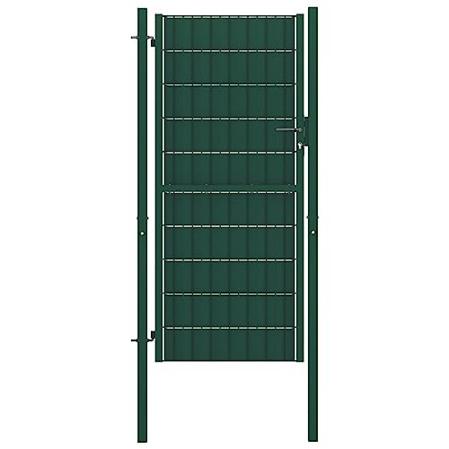 WWWASASA Zäune & Barrieren-Zaun Tor PVC und Stahl 100x124 cm Grün-Hardware von WWWASASA