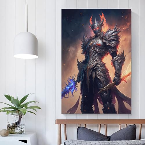 Celestial Warrior Art – Ölgemälde, Reproduktion, moderner Giclée-Leinwanddruck, Kunstwerke, Bilder auf Leinwand, Wandkunst für Heimbüro-Dekorationen, 40 x 60 cm von WXMMoney