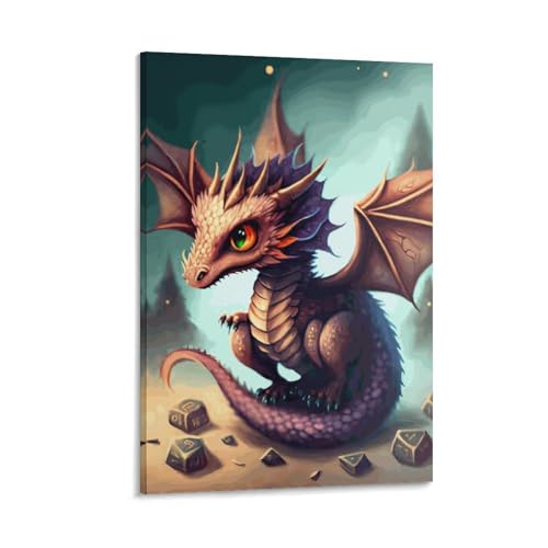 WXMMoney Baby-Drachen-Wandkunst für den Innenbereich, hochauflösendes Poster, ästhetisches Hintergrundgemälde für Wohnzimmer, Schlafzimmer, 20 x 30 cm von WXMMoney