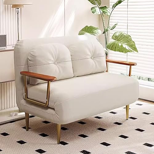 WXQZHF Ausziehcouch, Queensize-Bett, tragbares Klappbett für Erwachsene, 6-Fach verstellbare Rückenlehne für Wohnzimmer, Apartment, Büro (Tech-Leder/Samtstoff) (weiß, 190 x 100 x 33 cm) von WXQZHF