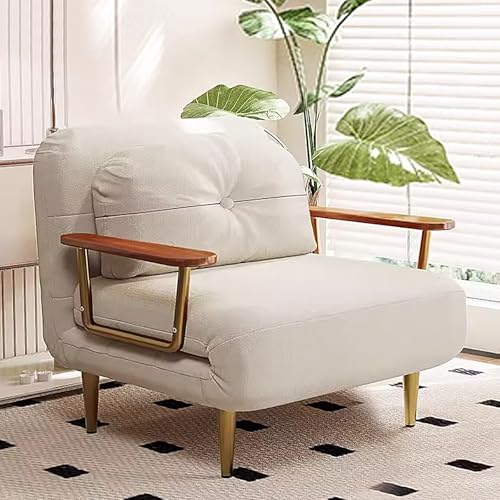 WXQZHF Ausziehcouch, Queensize-Bett, tragbares Klappbett für Erwachsene, 6-Fach verstellbare Rückenlehne für Wohnzimmer, Apartment, Büro (Tech-Leder/Samtstoff) (weiß, 190 x 80 x 33 cm) von WXQZHF