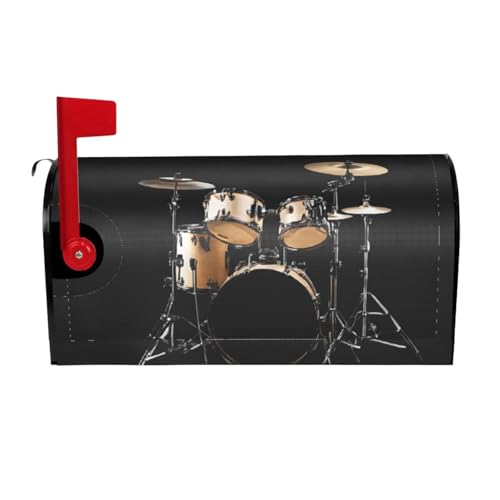 Cool Drum Set Druck Briefkastenabdeckungen magnetisch Standardgröße wasserdicht Briefkasten Wraps Post Briefkasten für Hof, Garten, Hof, Zaun, Dekoration, 53,3 x 45,7 cm, 64,8 x 53,3 cm von WXWJSHMGC