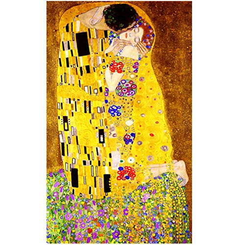 Abstraktes Ölgemälde auf Leinwand Drucken Poster Moderne Kunst Wand Bilder für Wohnzimmer - Cuadros - klassischer Künstler Gustav Klimt Kuss,20x30 cm Unframed von WXZJ