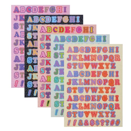 15 Blätter Buchstaben Aufkleber, Selbstklebende Bunte Klebebuchstaben Sticker Alphabetaufkleber Klein für Poster Briefkasten Scrapbooking Grußkarten Dekoration DIY Basteln von WY LIGHTING LEVEL