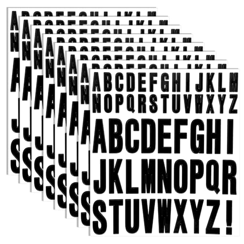 8 Blätter Selbstklebende Buchstaben Aufkleber Wasserfest Klebebuchstaben Sticker Vinyl Alphabet Aufkleber Schwarze Briefkasten Aufkleber für Tür Adressnummer DIY Scrapbooking Kunsthandwerk von WY LIGHTING LEVEL