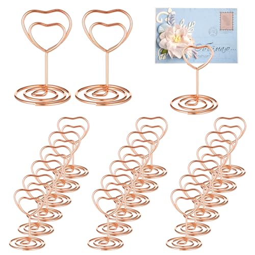 Gold Metall Tischkartenhalter, 20 Stück Fotohalter Kartenhalter Memohalter Menükartenhalter Sitzetiketten Tischkartenclips Postkartenhalter für Hochzeiten für Hochzeiten Jubiläen Partys von WY LIGHTING LEVEL