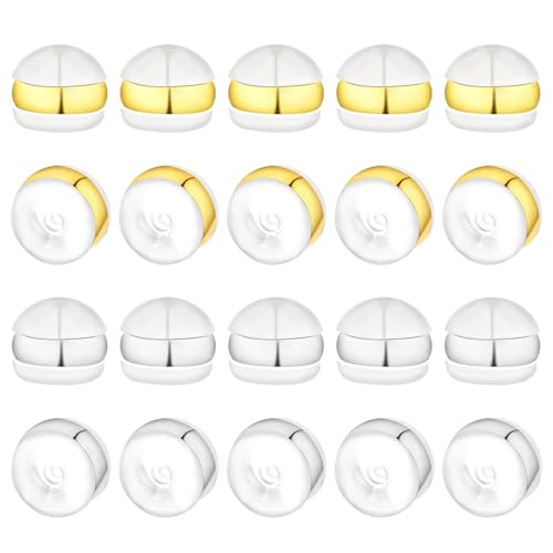 Silikon Ohrring Verschluss, 20 Stück Ohrringe Verschlüsse Hypoallergen Weicher Ohrring Stopper Universal Transparent Stopper für Ohrstecker Ohrstecker Schmuckherstellung Fitting Ohrringe Machen von WY LIGHTING LEVEL