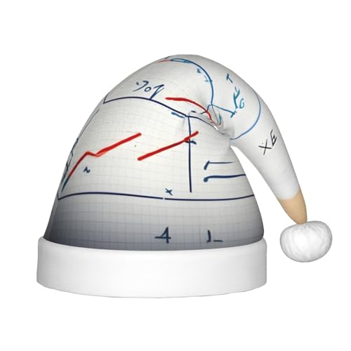 WYCZHY Mathe-Formel Weihnachtsmütze, Weihnachtsmannmütze, Urlaub für Teenager, Weihnachtsmütze für Neujahr, festliche Party-Kopfbedeckung von WYCZHY