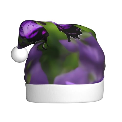WYCZHY Violette Schmetterlings-Weihnachtsmütze, Weihnachtsmannmütze, Urlaub für Erwachsene, Männer und Frauen, Weihnachtsmütze für Neujahr, festliche Party WYCZHY Violette Schmetterlings-Weihnachtsmütze, Weihnachtsmannmütze, Urlaub für Erwachsene, Männer und Frauen, Weihnachtsmütze für Neujahr, festliche Party von WYCZHY