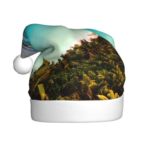 WYCZHY Weihnachtsmütze mit Insel Kuba, Weihnachtsmannmütze, Urlaub für Erwachsene, Männer, Frauen, Weihnachtsmütze für Neujahr, festliche Party WYCZHY Weihnachtsmütze mit Insel Kuba, Weihnachtsmannmütze, Urlaub für Erwachsene, Männer, Frauen, Weihnachtsmütze für Neujahr, festliche Party von WYCZHY