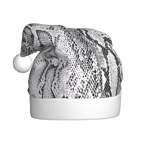 WYCZHY Weihnachtsmütze mit Schlangenhaut, Schwarz und Weiß, Weihnachtsmannmütze, Urlaub für Erwachsene, Männer, Frauen, Weihnachtsmütze für Neujahr, festliche Party WYCZHY Weihnachtsmütze mit Schlangenhaut, Schwarz und Weiß, Weihnachtsmannmütze, Urlaub für Erwachsene, Männer, Frauen, Weihnachtsmütze für Neujahr, festliche Party von WYCZHY