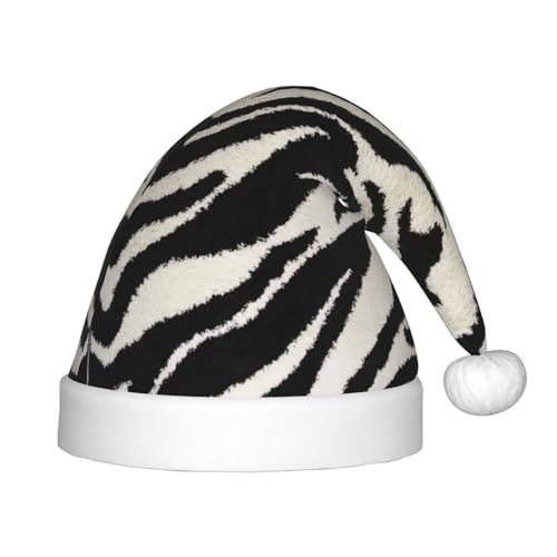 WYCZHY Weihnachtsmütze mit Zebra-Tiermotiv, Weihnachtsmannmütze, Urlaub für Teenager, Weihnachtsmütze für Neujahr, festliche Party-Kopfbedeckung von WYCZHY