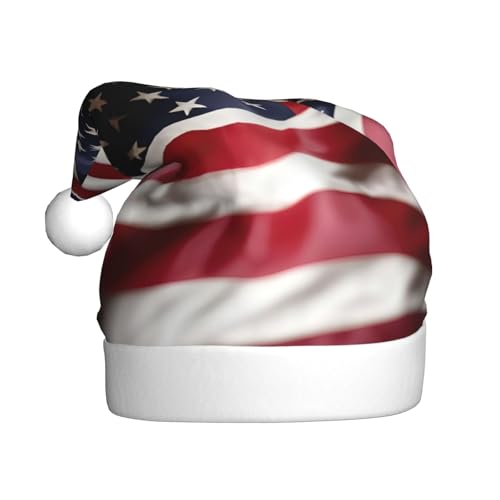 WYCZHY Weihnachtsmütze mit amerikanischer Flagge, Weihnachtsmannmütze, Urlaub für Erwachsene, Männer, Frauen, Weihnachtsmütze für Neujahr, festliche Party WYCZHY Weihnachtsmütze mit amerikanischer Flagge, Weihnachtsmannmütze, Urlaub für Erwachsene, Männer, Frauen, Weihnachtsmütze für Neujahr, festliche Party von WYCZHY