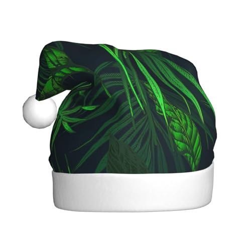 WYCZHY Weihnachtsmütze mit tropischen Pflanzen, Weihnachtsmannmütze, Urlaub für Erwachsene, Männer, Frauen, Weihnachtsmütze für Neujahr, festliche Party WYCZHY Weihnachtsmütze mit tropischen Pflanzen, Weihnachtsmannmütze, Urlaub für Erwachsene, Männer, Frauen, Weihnachtsmütze für Neujahr, festliche Party von WYCZHY