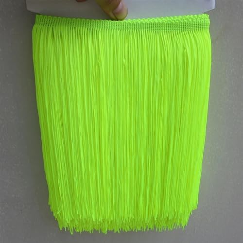 25 cm breiter Fransen-Spitzenquasten-Polyesterbesatz for Nähen von DIY-Zubehör(Fluorescent yellow,5 yards) von WYFDMNN