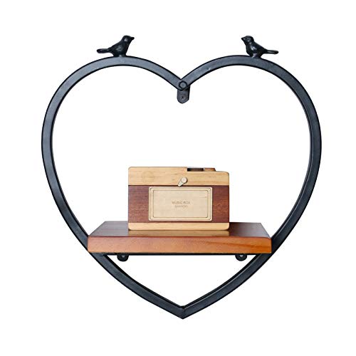 WYFZT Schwimmdock Shelf Modern Holz Hängen Geometric Wandregale, Cube Wandregal Perfekt for Wohnkultur, Trophy-Display, Bilderrahmen und mehr, Heart-Shaped von WYFZT