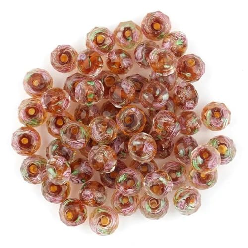 10 Stück/Lot 8 10 12 mm exquisite transparente Glasperlen aus Lampwork zur Schmuckherstellung DIY lose facettierte große Blumenperlen-AB476GD09-12 mm von WYLZBA