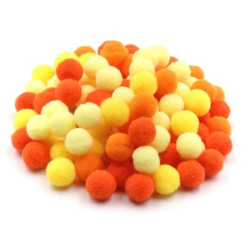 100–500 Stück weiche Pom-Pom-Bälle, Flauschige Pompons zum Basteln von Kinderspielzeug, Zubehör, DIY-Bastelbedarf, Orange – Serie – 10 mm, 100 Stück von WYLZBA