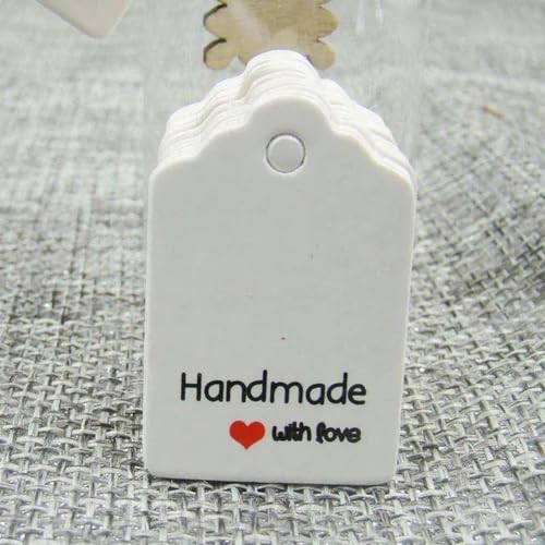 100 Stück Kraft-Charms-Anhänger, handgefertigter Schmuck, Hängeanhänger, Jakobsmuschel, Hochzeitsgeschenke/Kekse, dekorativer Hängeanhänger, weiß, 2 x 3, handgefertigt von WYLZBA