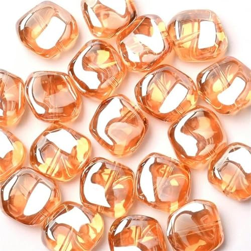 20 Stück unregelmäßige Glasperlen zur Schmuckherstellung, DIY AB-Armband, Ohrringe, AB-Regenbogen, goldene Farbe, Kristallperlen-H806-12 mm, 20 Stück von WYLZBA