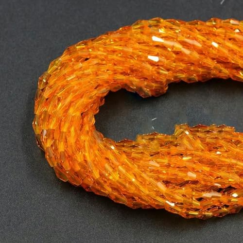 3x6/4x8/6x12mm facettierte Perlen aus österreichischem Kristall, lange, doppelkegelförmige Glasperlen, lose Perlen, handgefertigt, für die Herstellung von Schmuckarmbändern, DIY-orange-6x12mm, 45 Stüc von WYLZBA