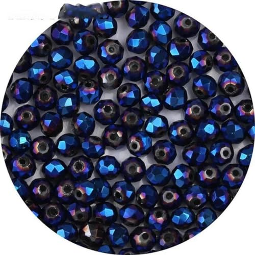 4 mm/6 mm österreichische facettierte Kristallperlen, mehrfarbige lose Abstandshalter, runde Glasperlen zur Schmuckherstellung, DIY-Zubehör-B395-4 x 6 mm, 50 Stück von WYLZBA