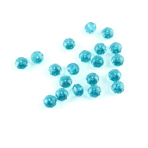 Farbige Rondell-Abstandshalter, dekorative Kristallperlen, Glasperlen, 14 mm, 16 mm, 18 mm, Natursteinperlen für Kristallperlenvorhang, Aquamarin, 18 mm, 47 Stück von WYLZBA