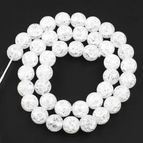 Naturstein AB weiße schneebedeckte Kristallperlen zur Schmuckherstellung, DIY-Armband, Halskette, 15 Zoll, 4 6 8 10 12 mm, weiß_b-10 mm, 36 Stück Perlen von WYLZBA