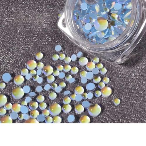Runde Glaskristallperlen in gemischten Größen, AB-Strasssteine für Nagelkunst, DIY, flache Rückseite, Acrylsteine, Dekorationen-09 von WYLZBA