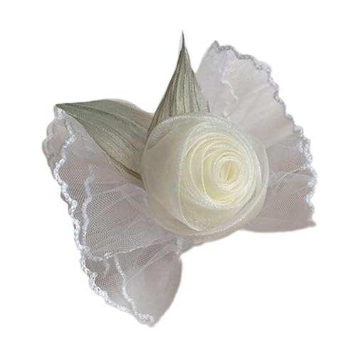 WYLZLKX Bridesmaid Rose Handgelenkmanschetten für Hochzeit, elastische falsche Ärmel zum Fotografieren, Hemd, dekorative gerüschte Handgelenkmanschetten, elegantes Milchweiß von WYLZLKX