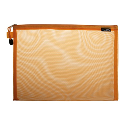 WYLZLKX Dokumententasche aus Netzstoff, bunt, Sichtbare Tasche zum Organisieren von Akten, Schreibwaren, Make-up, orange von WYLZLKX