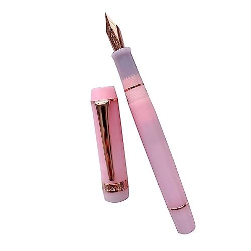 WYLZLKX Eleganter Füllfederhalter, Kalligraphie-Stift, gleichmäßiges Schreiben für Männer und Frauen, professionell, Führungskräfte, Büro, schöne Stifte, rosa roségoldener Clip von WYLZLKX